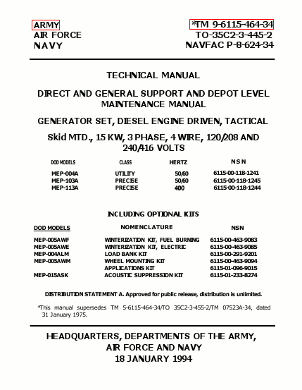 TM 9-6115-464-34 Technical Manual